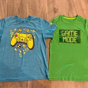 Kids Video Game Graphic Tees - Blue and Green